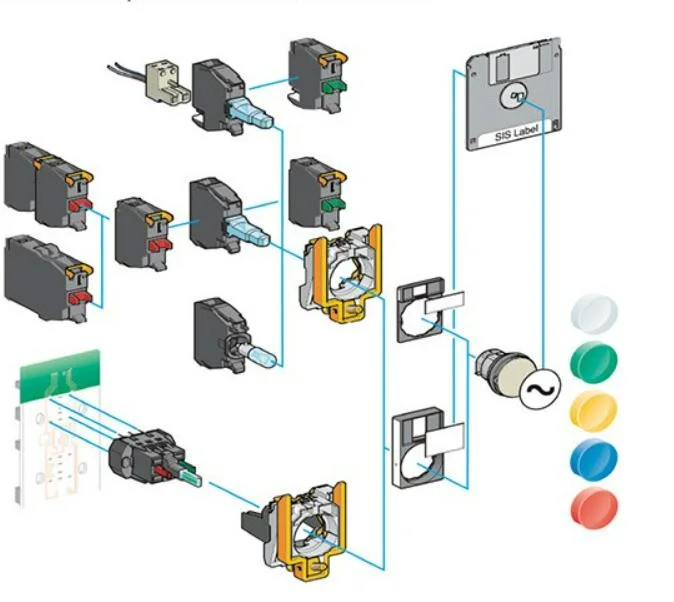 Push Button Switch La155 Wl155 Button, Xb5 Button, 22mm Plastic Emergency Stop Button with LED with Lamp Maintained